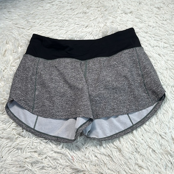 Lululemon Speed Up Short Long *4" Updated Fit Heather Lux Multi Black / Black - Picture 1 of 6